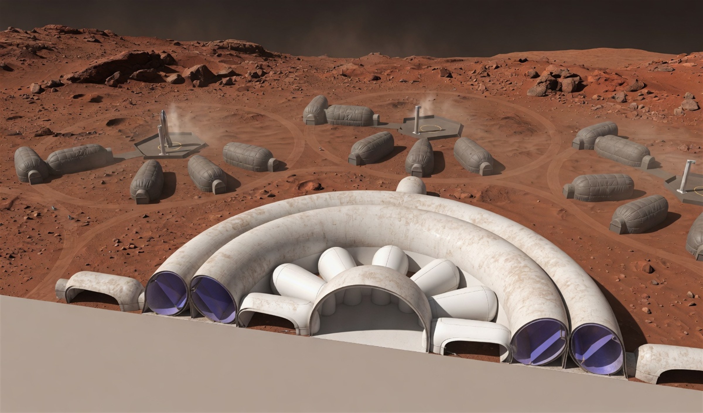 Cross section of Eureka rings and central dome